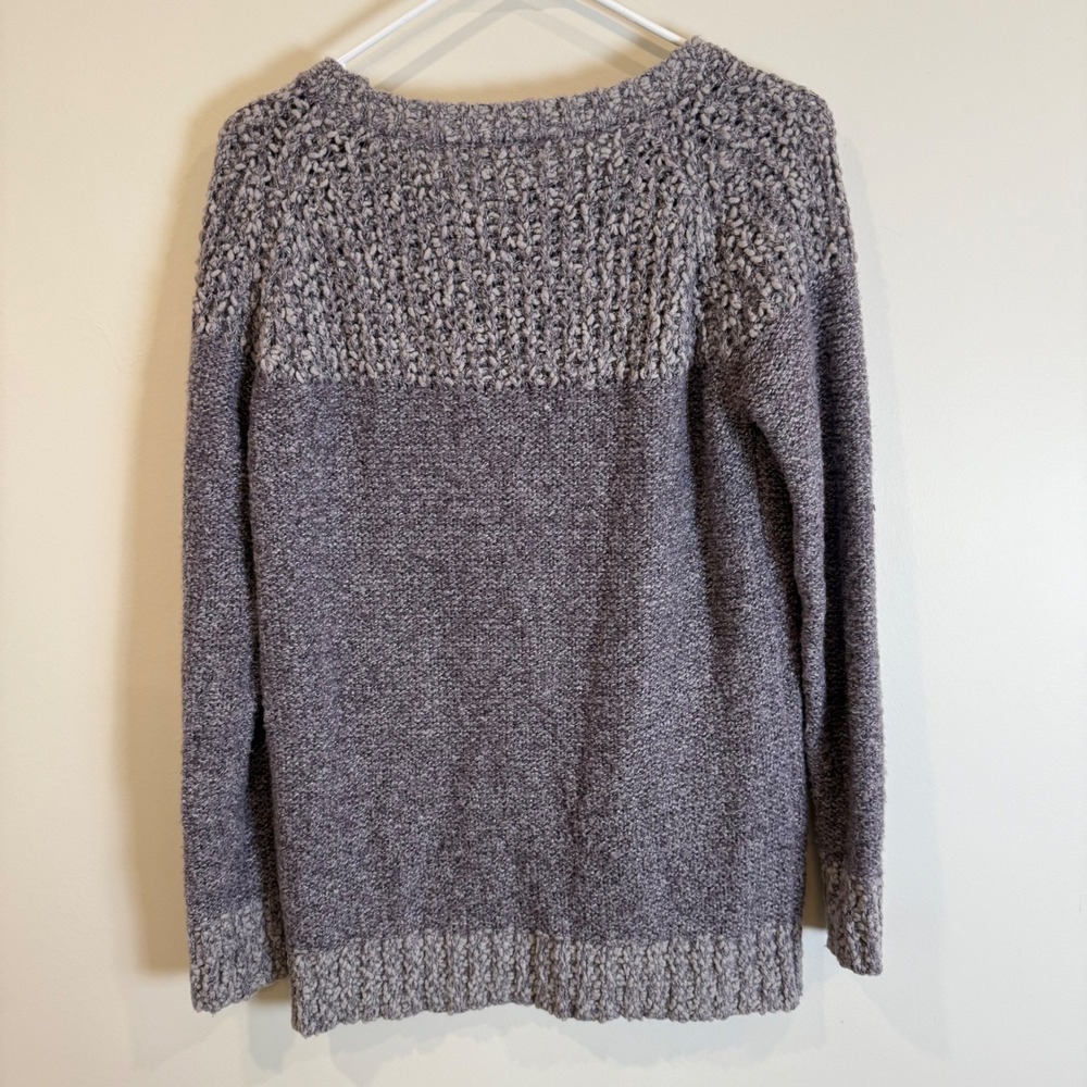 Fate Womens Small Sweater Knit Gray Purple Long Sleeve Pullover-‎ Anthropologie - Picture 2 of 5